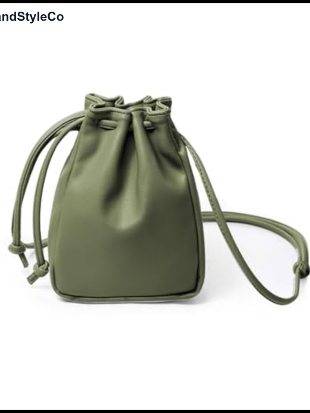 PU Leather Crossbody Bag Women Mini Drawstring Purse Travel